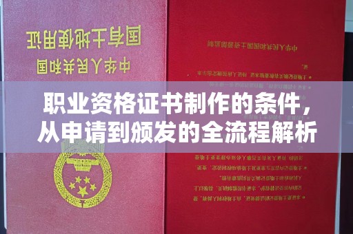 城区职业资格证书制作的条件，从申请到颁发的全流程解析